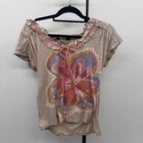 Ric Rac Women's Size M Mauve Floral Short Sleeve Shirt