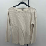Talbots Women's Size XS Beige Stripe Long Sleeve Shirt