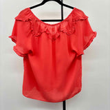Max Studio Women's Size S Orange Solid Short Sleeve Shirt