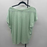 White House Black Market Women's Size XL Green Stripe Short Sleeve Shirt