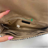 NWT TALBOTS Black & White OCELOT Print Leather Clutch w/Opt Chain Crossbody Strap
