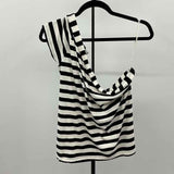 Maeve Women's Size S Black Stripe Short Sleeve Shirt