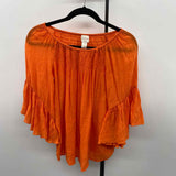 Chico's Women's Size S Orange Textured Long Sleeve Shirt