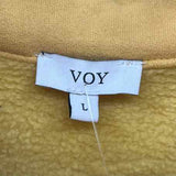 Voy Women's Size L Yellow Color Block Sweatshirt