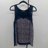 Maurice's Women's Size L Navy Floral Sleeveless Shirt