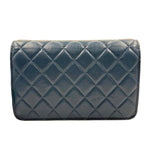 Back CHANEL Navy Blue Quilted Lambskin Leather INFINITY Wallet on Chain & Leather Strap Made in Italy
