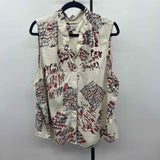 Nic & Zoe Women's Size 2X Beige Words Sleeveless Shirt