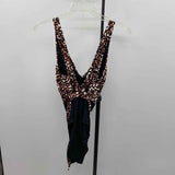 mynah Women's Size 6 Black Animal Print Swimsuit - 1 Piece