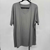 Belle by Kim Gravel Women's Size 1X Charcoal Waffle Short Sleeve Shirt