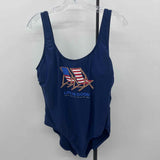 Life Is Good Women's Size L Navy Beach Chairs Swimsuit - 1 Piece