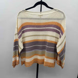 Hem & Thread Women's Size L Orange Stripe Sweater