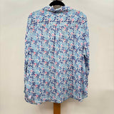 Talbots Women's Size 2X Blue Floral Long Sleeve Shirt
