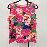 Talbots Women's Size 1XP Pink Floral Sleeveless Shirt