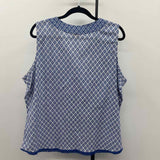 Talbots Women's Size XL Royal Blue Floral Sleeveless Shirt