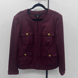 White House Black Market Women's Size 1X Wine Solid Jacket