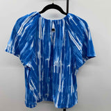 Worthington Women's Size XL Blue lines Short Sleeve Shirt