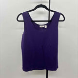 Chico's Women's Size L Purple Solid Sleeveless Shirt