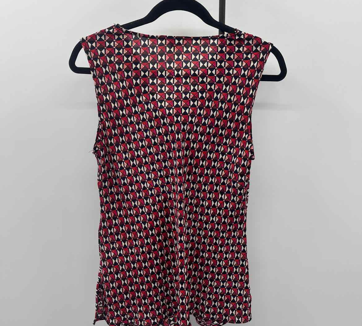 alex & lili Women's Size S Black Geometric Sleeveless Shirt