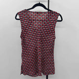 alex & lili Women's Size S Black Geometric Sleeveless Shirt
