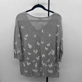 JJill Women's Size M Gray Butterfly Sweater