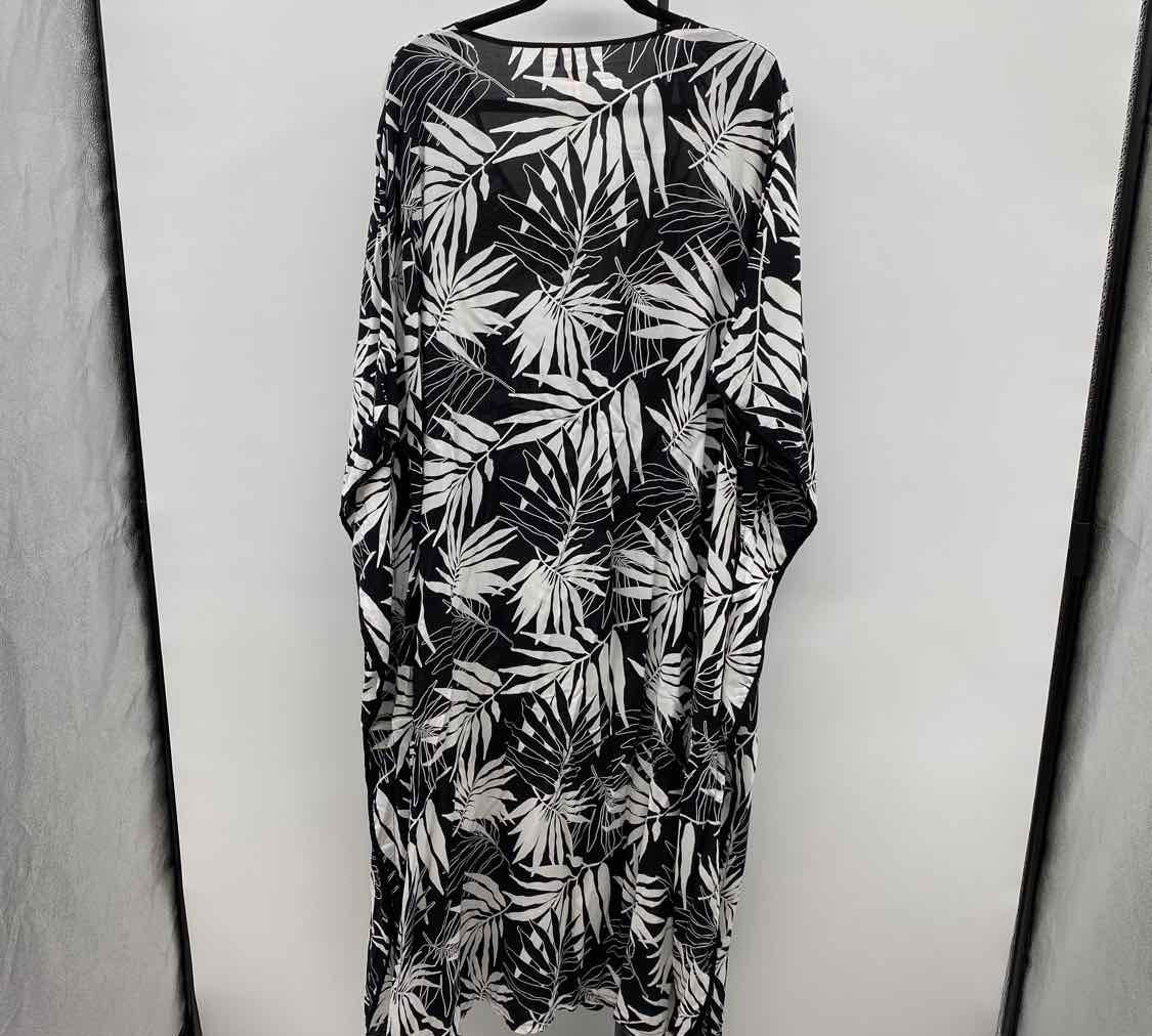 Joyspun Women's Size 3X Black Leaf Coverup