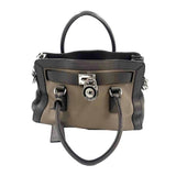 MICHAEL KORS Two-Tone Taupe Leather HAMILTON Satchel w/Opt Crossbody Strap