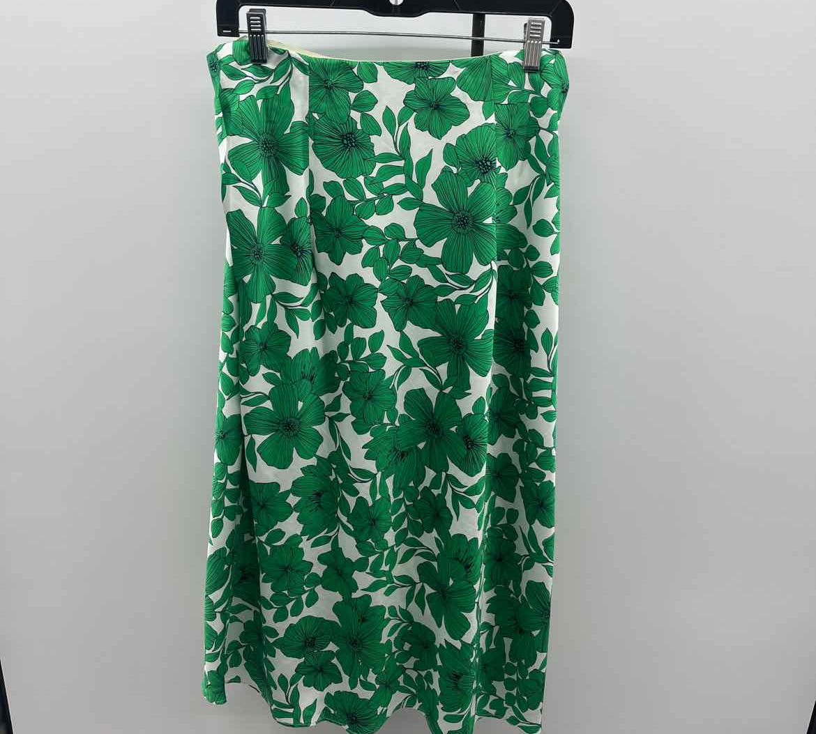J Crew Women's Size 10 Green Floral Skirt