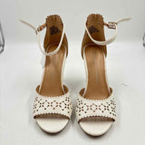 Lauren Conrad Women's Shoe Size 6 White Laser Cut Heels