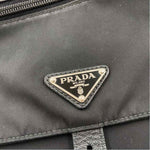 Logo Hardware PRADA Black Nylon TESSUTO Messenger Crossbody w/Buckle Flap Front