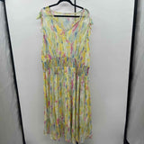Anthropologie Women's Size 20W Yellow Watercolor Dress