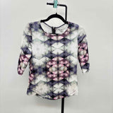 Bar III Women's Size S Multi-Color Geometric Long Sleeve Shirt