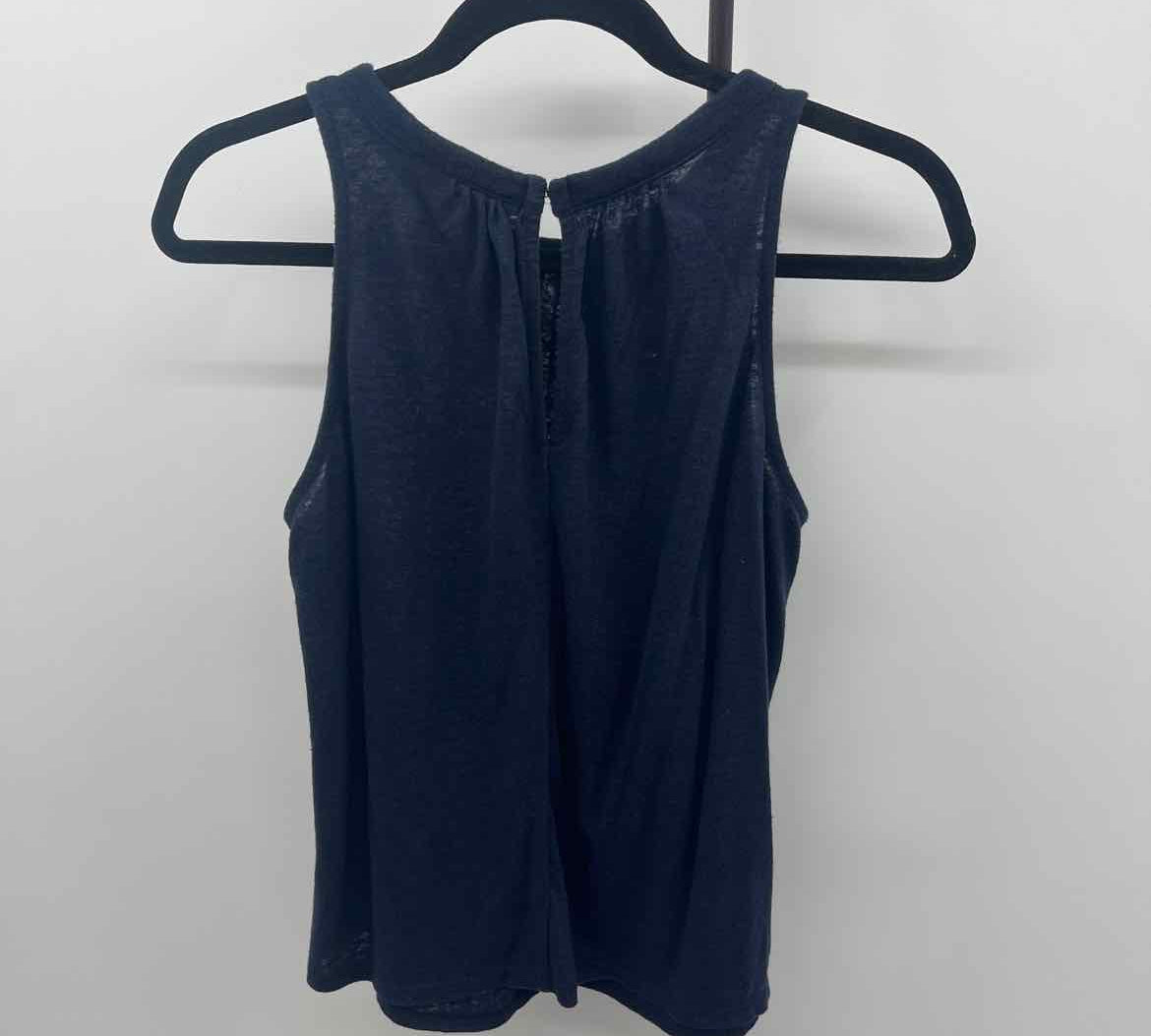 Banana Republic Women's Size M Navy Solid Sleeveless Shirt