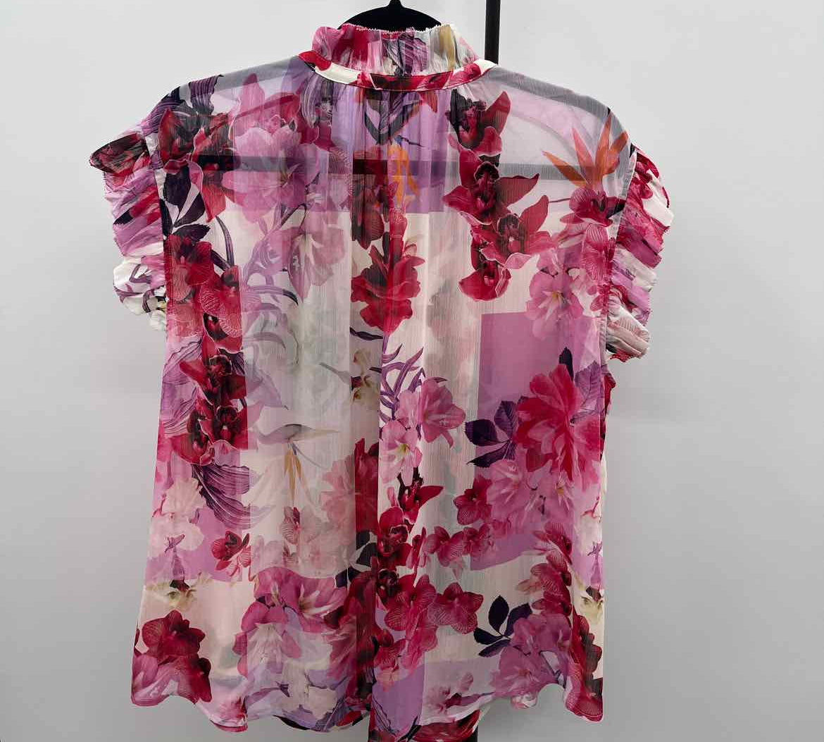 Chico's Women's Size XL Melon Solid Short Sleeve Shirt