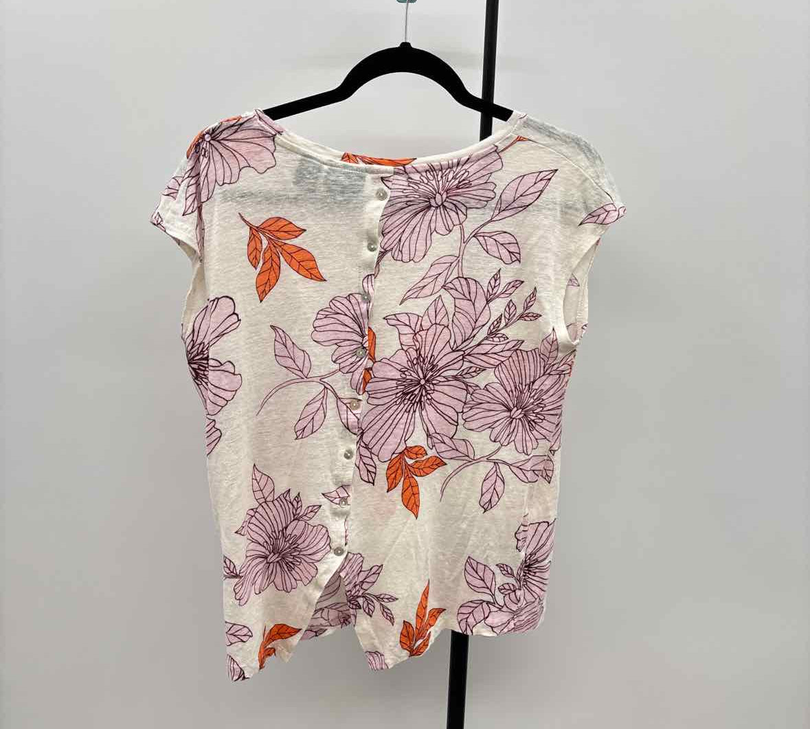 Rachel Women's Size M Pink Floral Short Sleeve Shirt