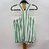 Ann Taylor Women's Size L Green Stripe Sleeveless Shirt