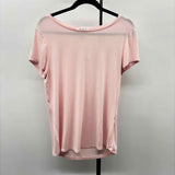 White House Black Market Women's Size M Pink Solid Short Sleeve Shirt
