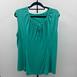 Lucy Women's Size XL Green Solid Sleeveless Shirt