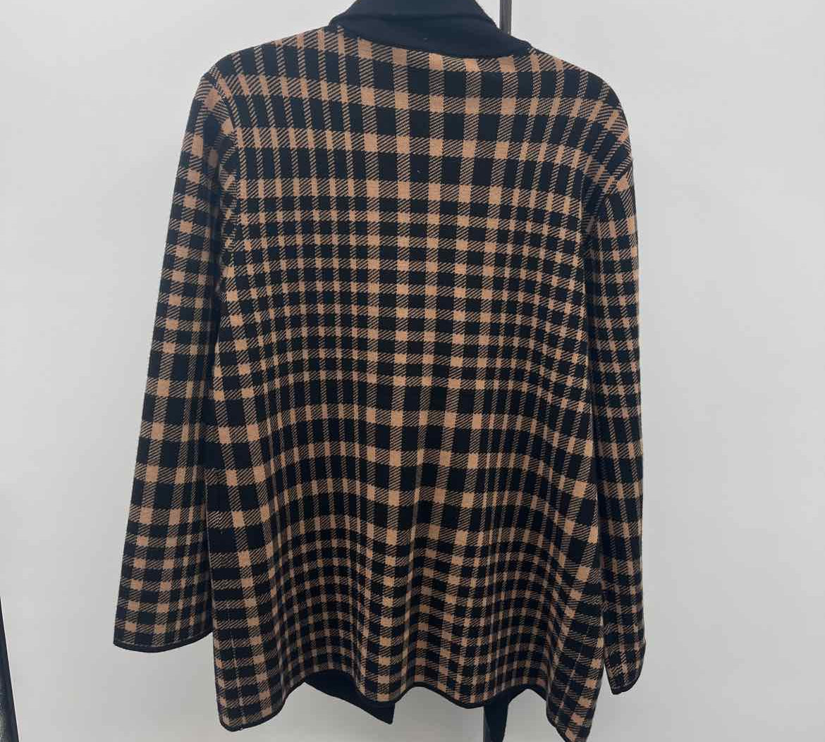 Anne Klein Women's Size L Black Checkered Jacket