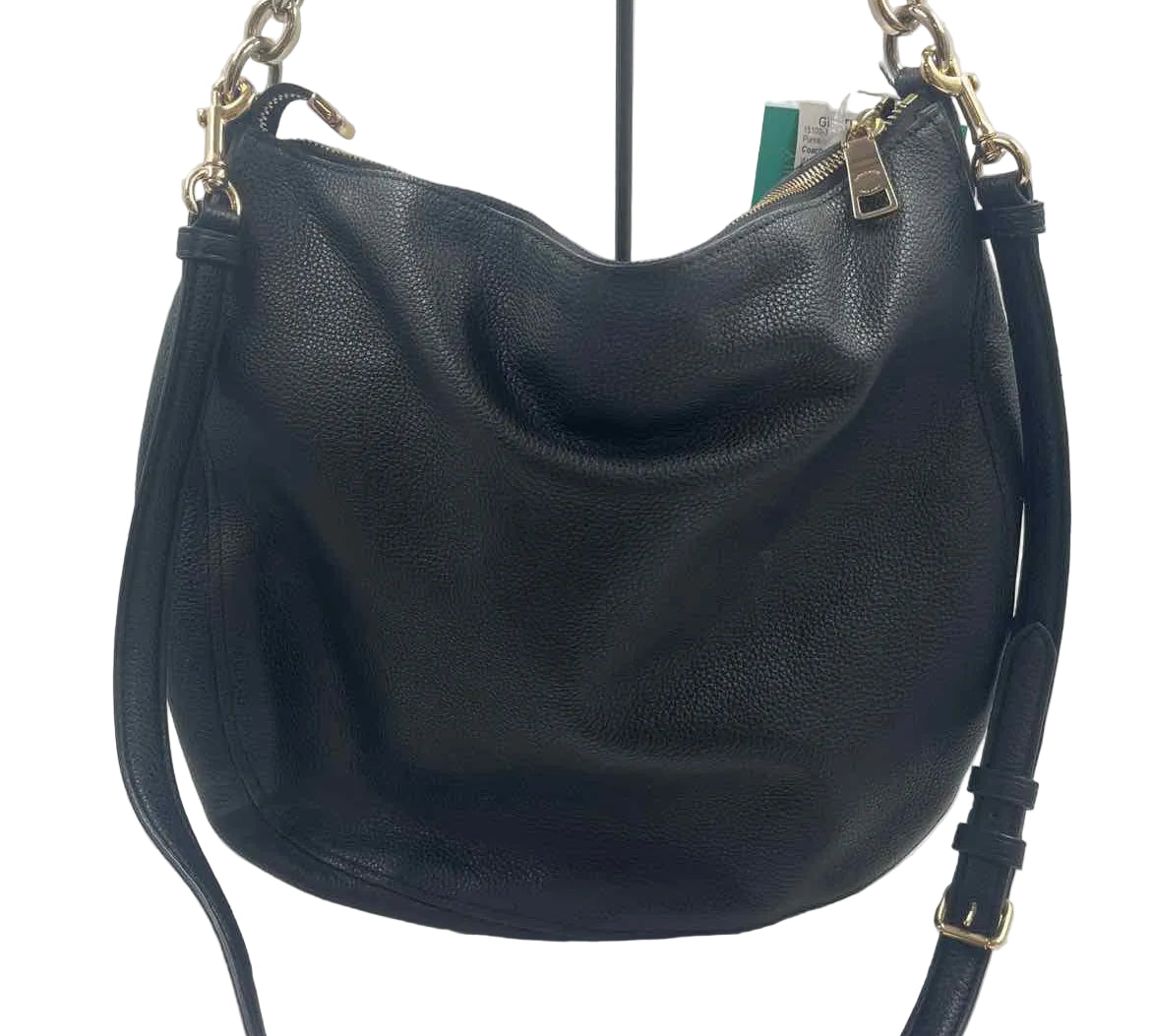 COACH Black Pebble Leather Hobo Purse w/TurnLock Closure