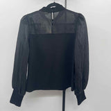 Flat White Junior's Size M Black Solid Long Sleeve Shirt