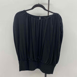 Banana Republic Women's Size L Black Solid Short Sleeve Shirt
