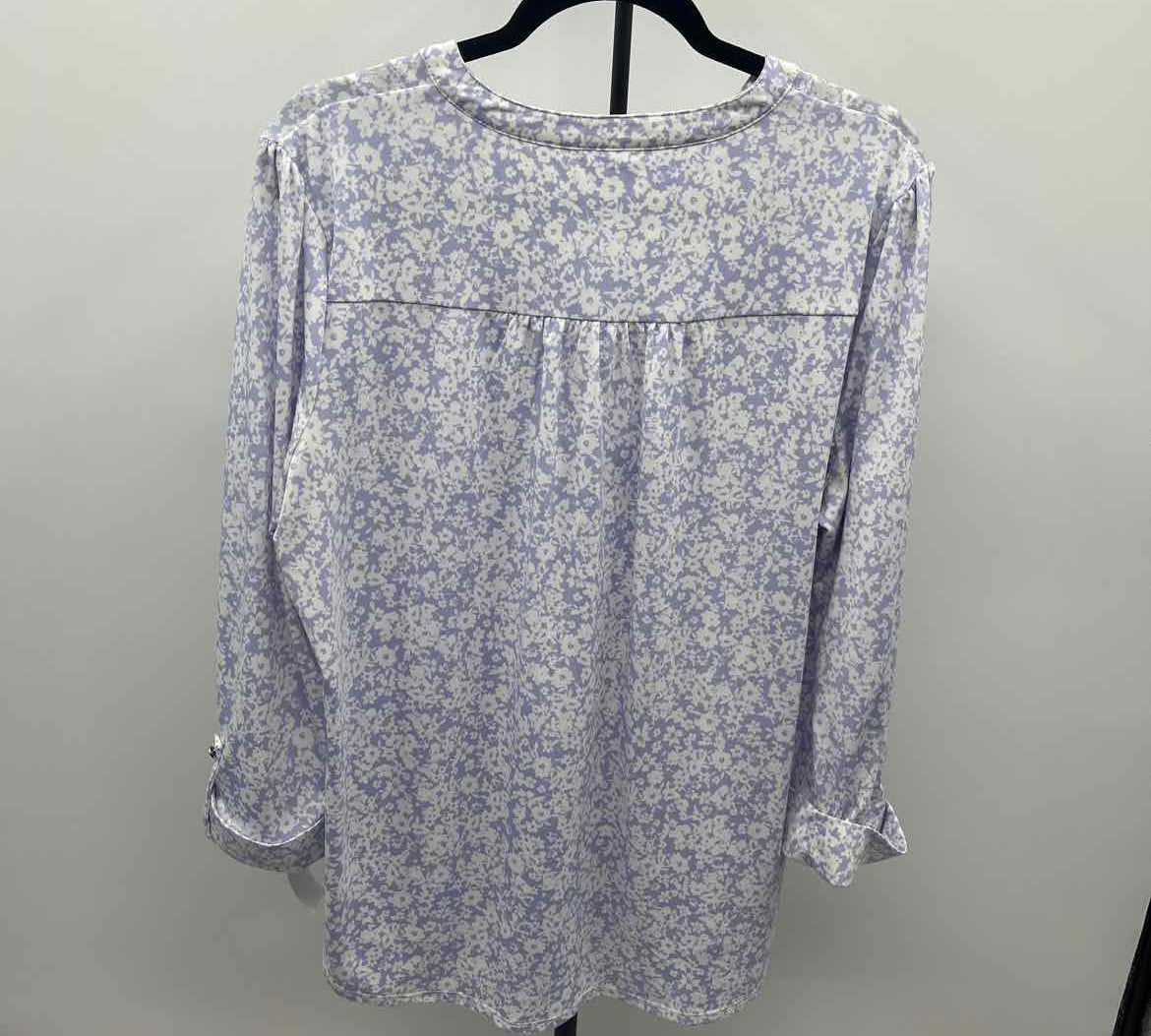 Kim Rogers Women's Size XL Lavender Floral Long Sleeve Shirt
