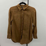 Worth Women's Size XS Brown Textured Long Sleeve Shirt