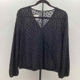 Inc Women's Size M Black dotted Long Sleeve Shirt