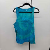 Madewell Junior's Size L Turquoise Tie Dye Tank