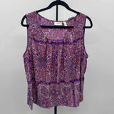 Chico's Women's Size XL Magenta Paisley Sleeveless Shirt