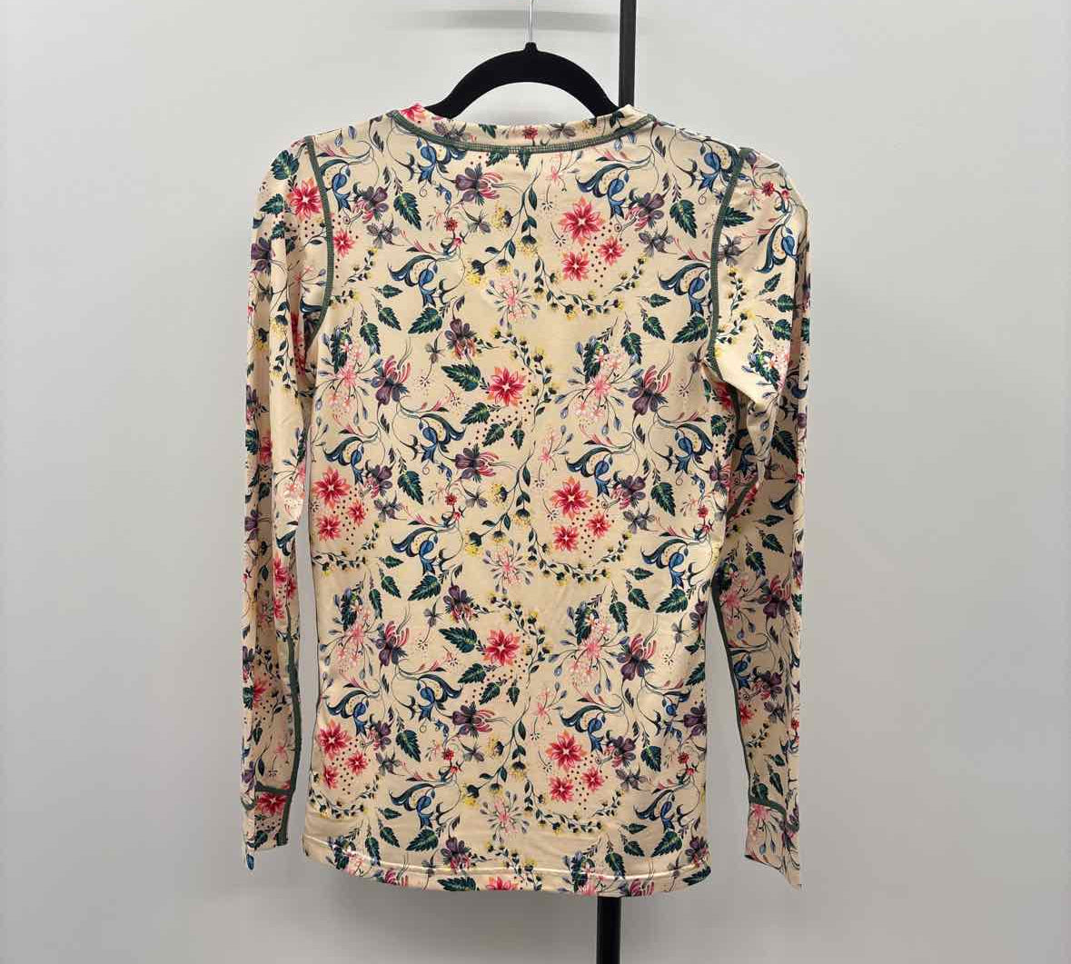 Kari Traa Women's Size S Yellow Floral Long Sleeve Shirt
