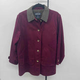 Lands End Women's Size M Wine Solid Coat