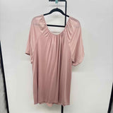 Avenue Women's Size 2X Mauve Solid Short Sleeve Shirt