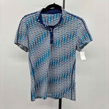 Tail Women's Size S Blue Woven Short Sleeve Shirt